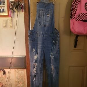 Womens denim overalls